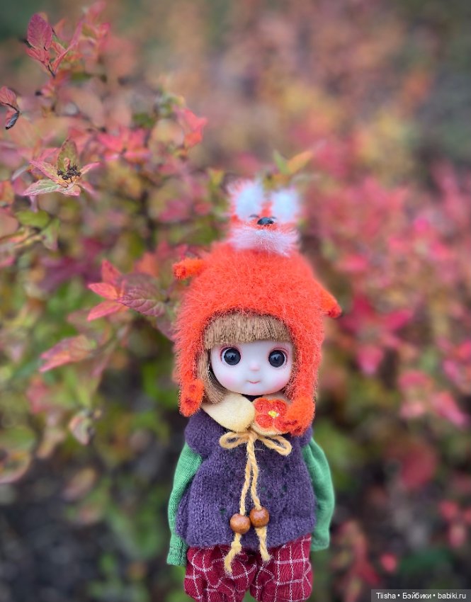 Шапка - Лиса (Little sister на теле monst doll) (фото 5)