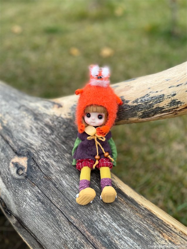 Шапка - Лиса (Little sister на теле monst doll) (фото 7)