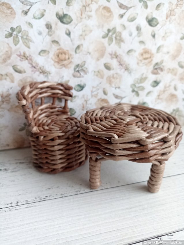 Плетеная спальня для мини-кукол