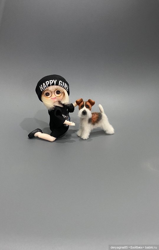 Фокстерьер — Валяные игрушки из шерсти: сухое валяние