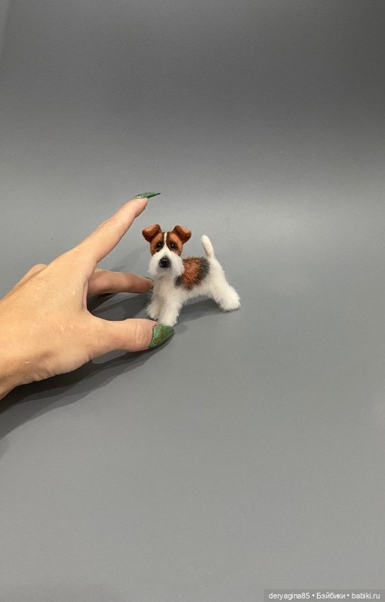 Фокстерьер — Валяные игрушки из шерсти: сухое валяние (фото 3)