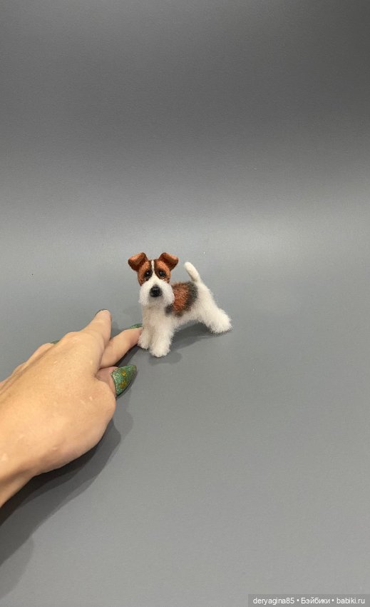 Фокстерьер — Валяные игрушки из шерсти: сухое валяние (фото 8)