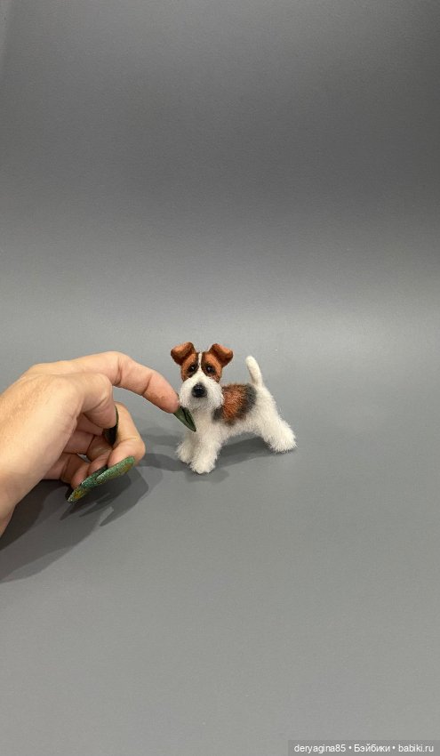 Фокстерьер — Валяные игрушки из шерсти: сухое валяние (фото 4)