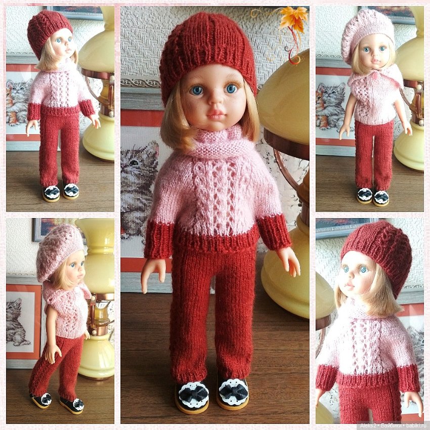 Вязанная одежда для куклы Даши Паола Рейна, Paola Reina