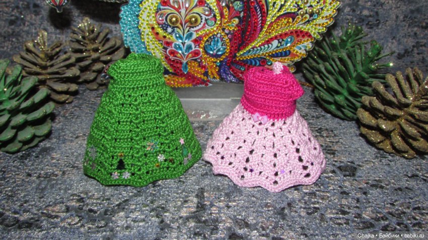 Вязаные наряды на шарнирных кукол 16 см (bjd 16 sm). Предновогодний показ "Рождественская Сказка для кукол"