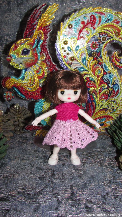 Вязаные наряды на шарнирных кукол 16 см (bjd 16 sm). Предновогодний показ "Рождественская Сказка для кукол"