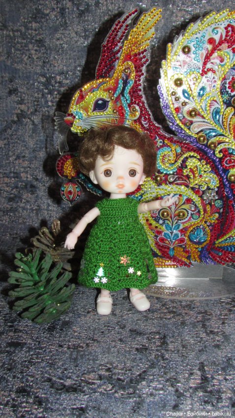 Вязаные наряды на шарнирных кукол 16 см (bjd 16 sm). Предновогодний показ "Рождественская Сказка для кукол" (фото 3)