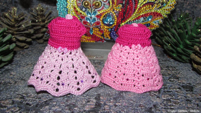 Вязаные наряды на шарнирных кукол 16 см (bjd 16 sm). Предновогодний показ "Рождественская Сказка для кукол" (фото 5)