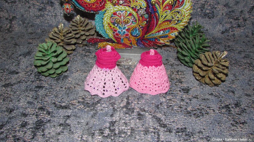 Вязаные наряды на шарнирных кукол 16 см (bjd 16 sm). Предновогодний показ "Рождественская Сказка для кукол"