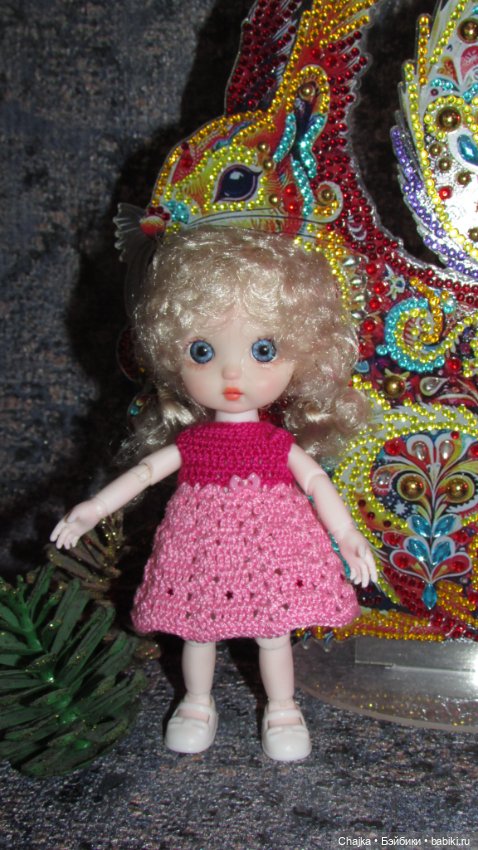 Вязаные наряды на шарнирных кукол 16 см (bjd 16 sm). Предновогодний показ "Рождественская Сказка для кукол" (фото 4)