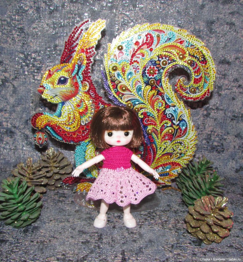 Вязаные наряды на шарнирных кукол 16 см (bjd 16 sm). Предновогодний показ "Рождественская Сказка для кукол" (фото 2)