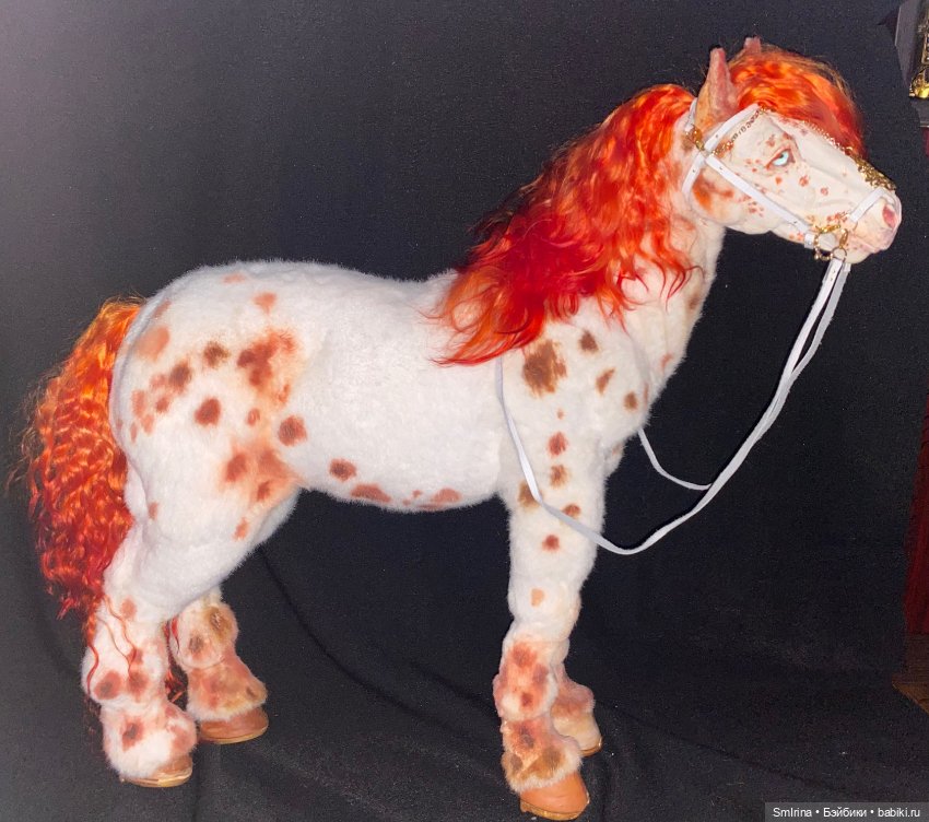 Чубарая лошадка — Игрушки в смешанной технике (мех и глина): Арт (фото 2)