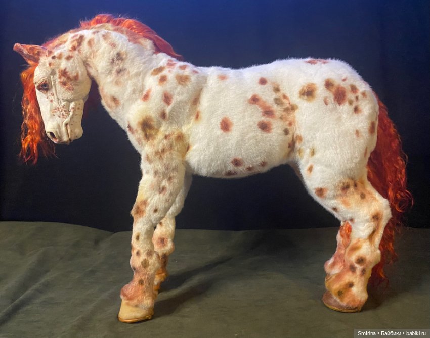 Чубарая лошадка — Игрушки в смешанной технике (мех и глина): Арт (фото 4)