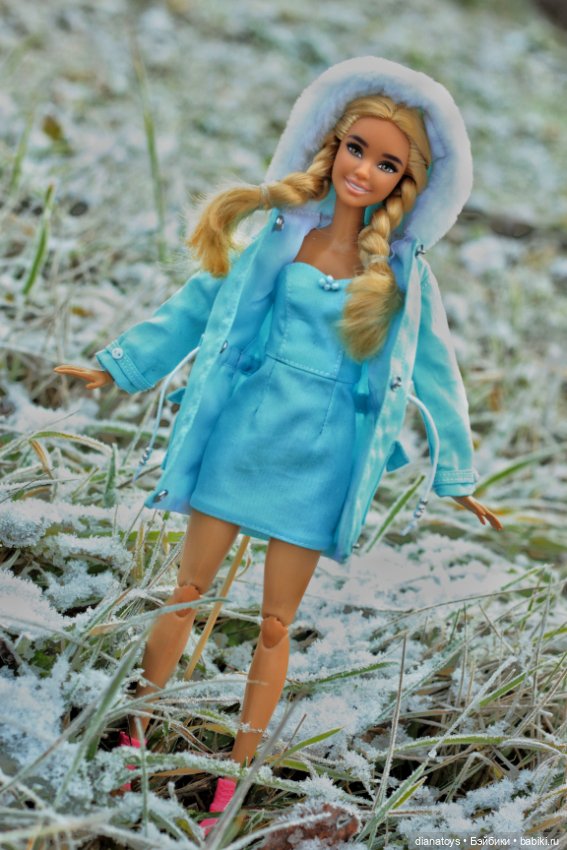 Первый снежок и моя Улыбашка 173 в новой курточке (фото 2)