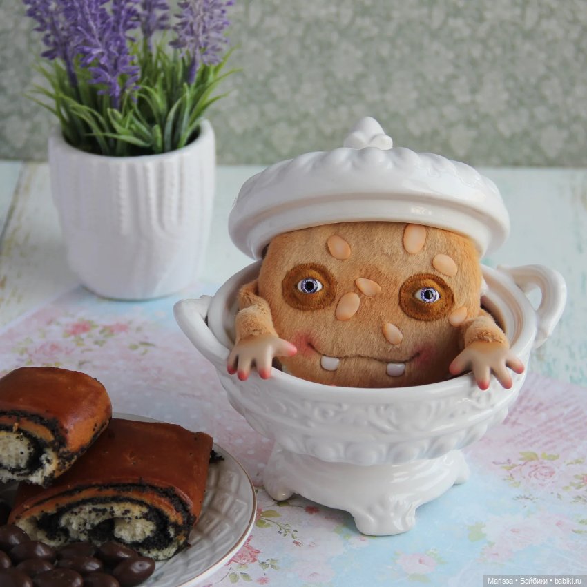 Чайные компаньоны — Игрушки в смешанной технике (мех и глина): Арт