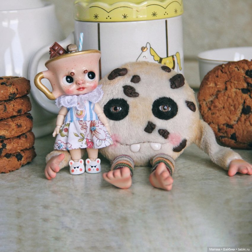 Чайные компаньоны — Игрушки в смешанной технике (мех и глина): Арт