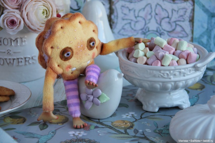 Чайные компаньоны — Игрушки в смешанной технике (мех и глина): Арт