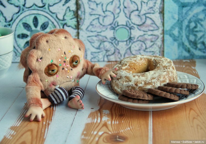 Чайные компаньоны — Игрушки в смешанной технике (мех и глина): Арт