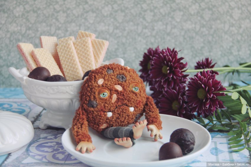 Чайные компаньоны — Игрушки в смешанной технике (мех и глина): Арт