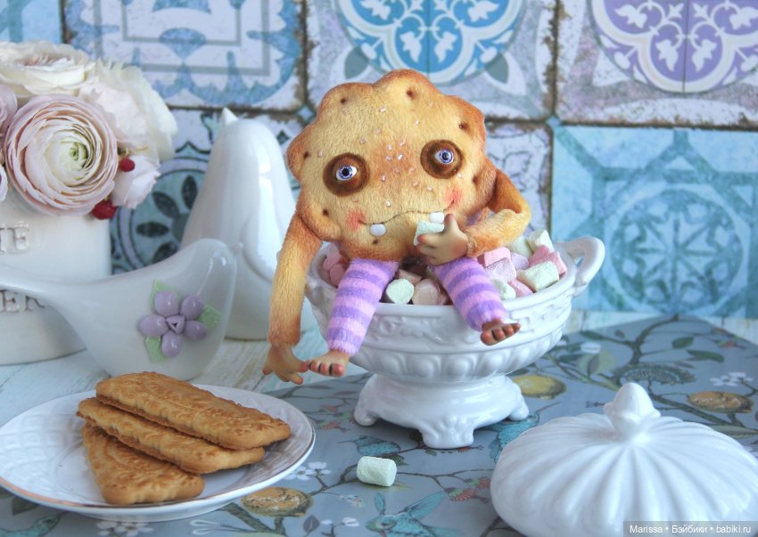 Чайные компаньоны — Игрушки в смешанной технике (мех и глина): Арт