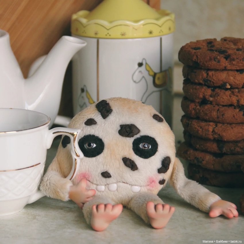 Чайные компаньоны — Игрушки в смешанной технике (мех и глина): Арт