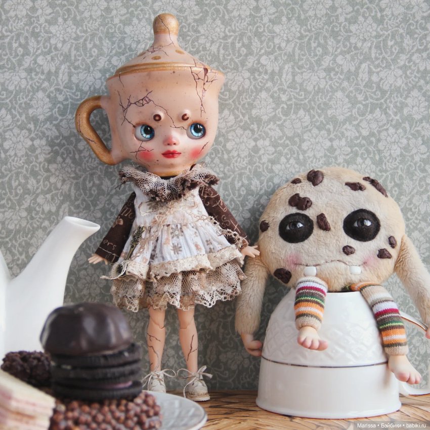 Чайные компаньоны — Игрушки в смешанной технике (мех и глина): Арт (фото 8)