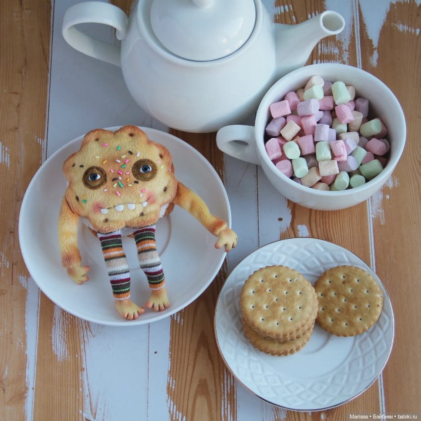 Чайные компаньоны — Игрушки в смешанной технике (мех и глина): Арт (фото 3)