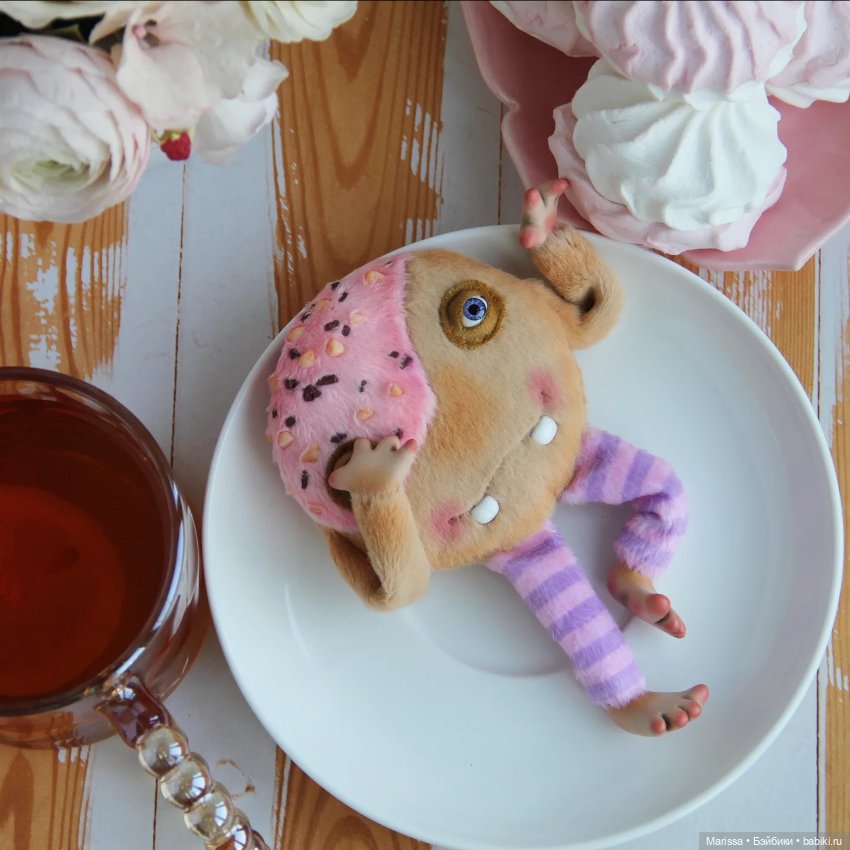 Чайные компаньоны — Игрушки в смешанной технике (мех и глина): Арт