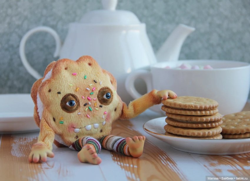 Чайные компаньоны — Игрушки в смешанной технике (мех и глина): Арт (фото 10)