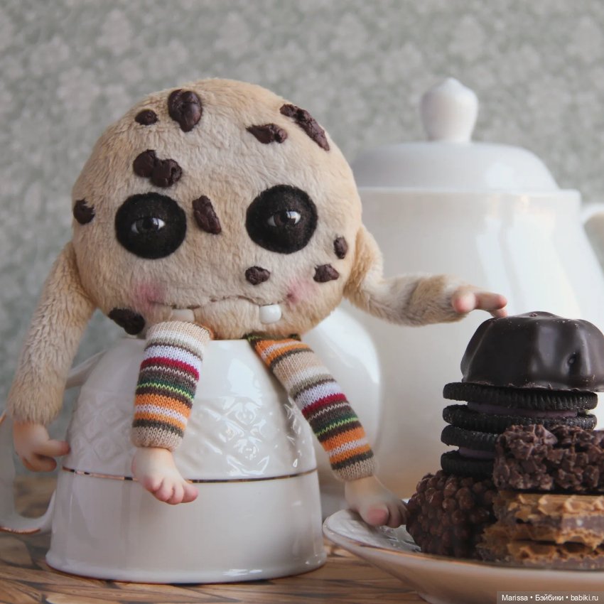 Чайные компаньоны — Игрушки в смешанной технике (мех и глина): Арт