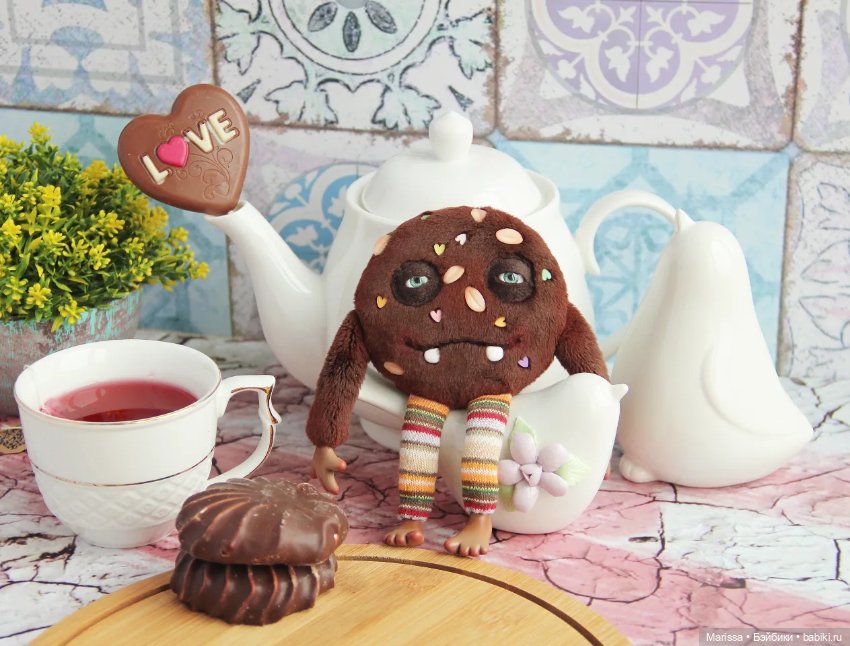 Чайные компаньоны — Игрушки в смешанной технике (мех и глина): Арт