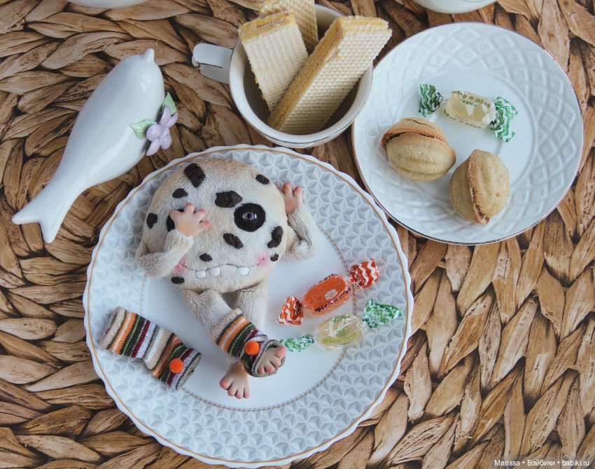 Чайные компаньоны — Игрушки в смешанной технике (мех и глина): Арт