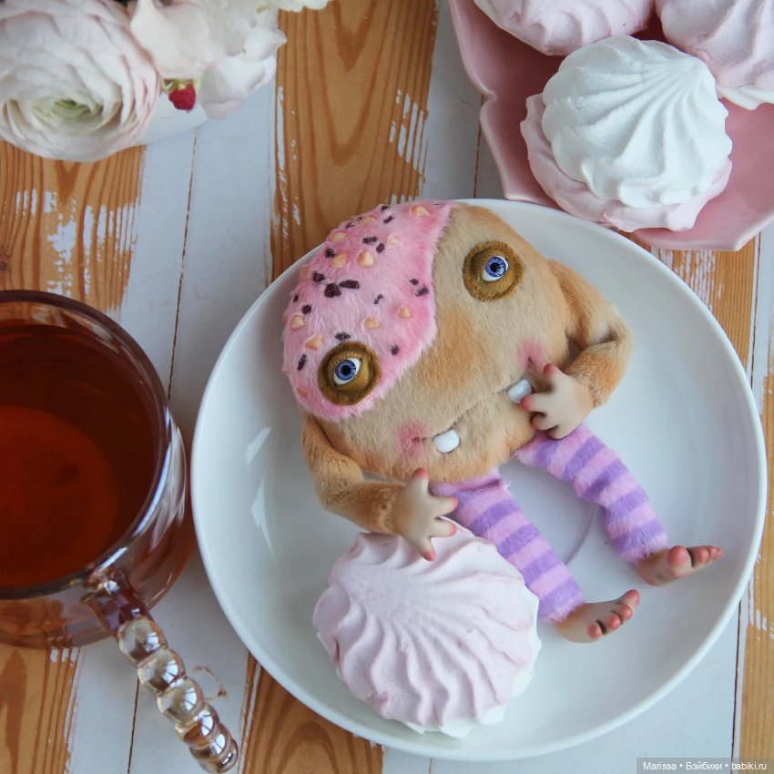 Чайные компаньоны — Игрушки в смешанной технике (мех и глина): Арт