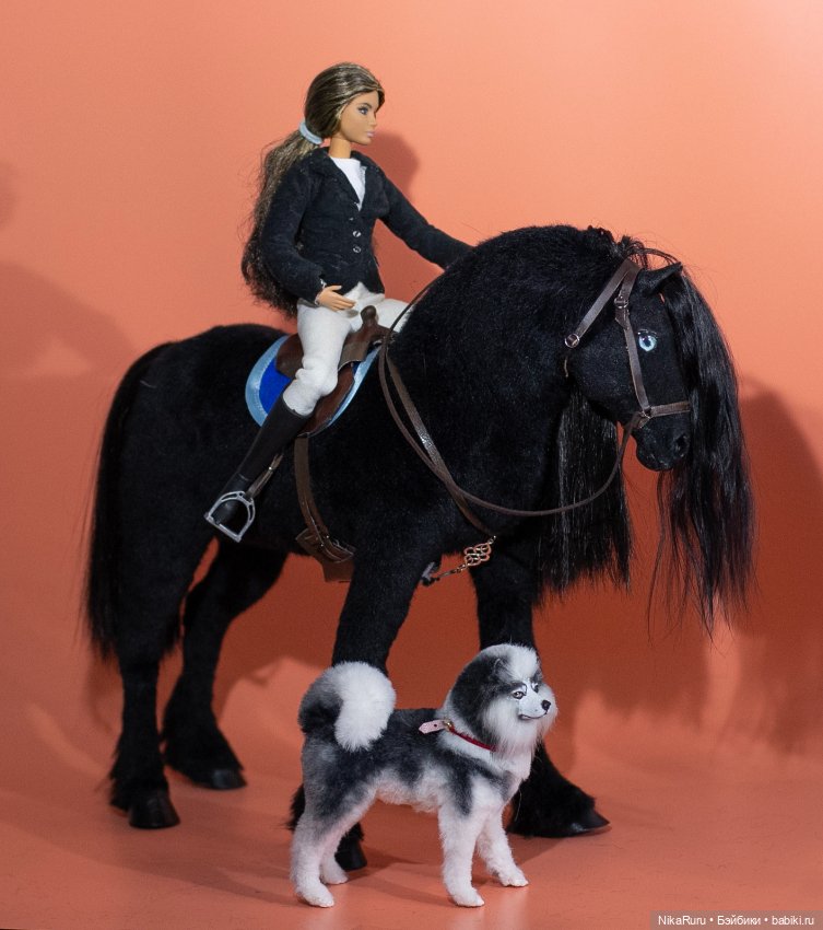 Черный красавец — Игрушки в смешанной технике (мех и глина): Арт (фото 4)