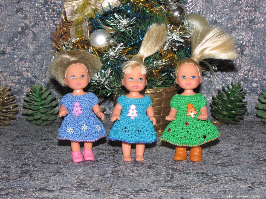 Вязаные платья на кукол Evi simba — Еви (11 см) - "Зимний Лес". Предновогодний показ "Рождественская Сказка для кукол"