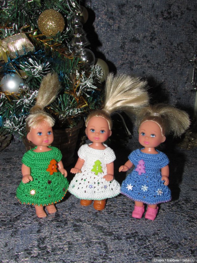 Вязаные платья на кукол Evi simba — Еви (11 см) - "Зимний Лес". Предновогодний показ "Рождественская Сказка для кукол"