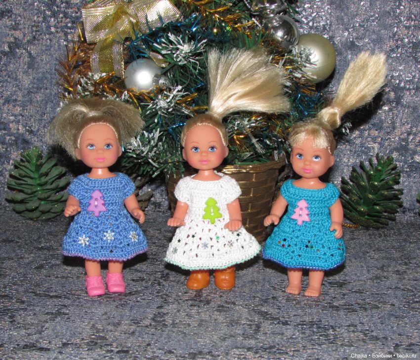 Вязаные платья на кукол Evi simba — Еви (11 см) - "Зимний Лес". Предновогодний показ "Рождественская Сказка для кукол"