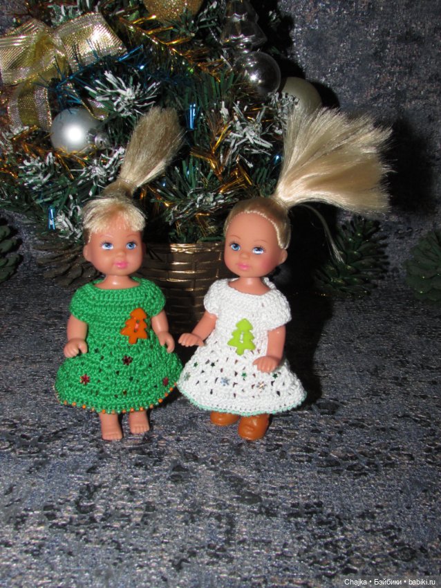Вязаные платья на кукол Evi simba — Еви (11 см) - "Зимний Лес". Предновогодний показ "Рождественская Сказка для кукол"