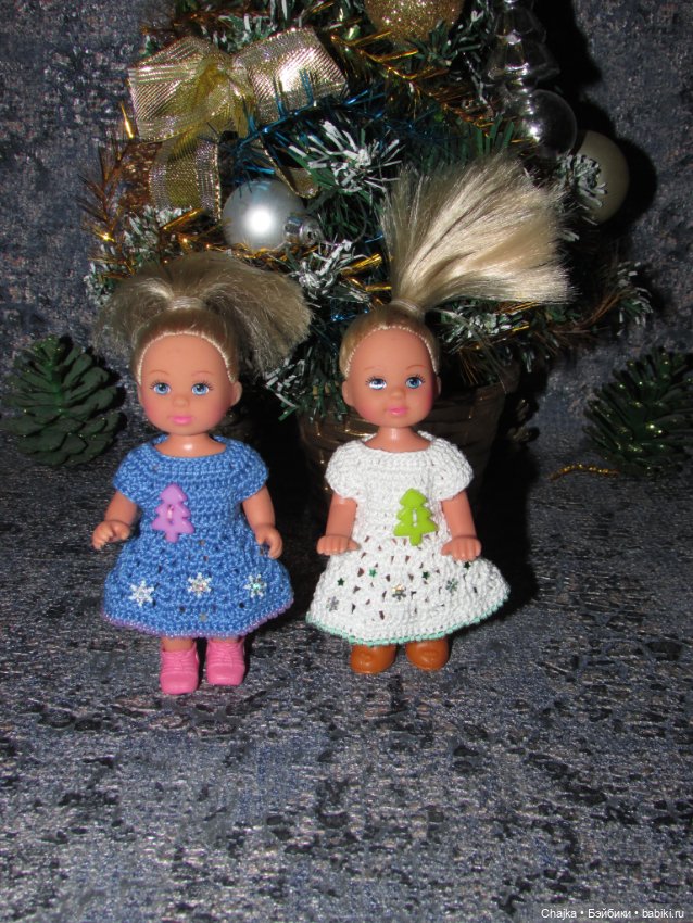 Вязаные платья на кукол Evi simba — Еви (11 см) - "Зимний Лес". Предновогодний показ "Рождественская Сказка для кукол"