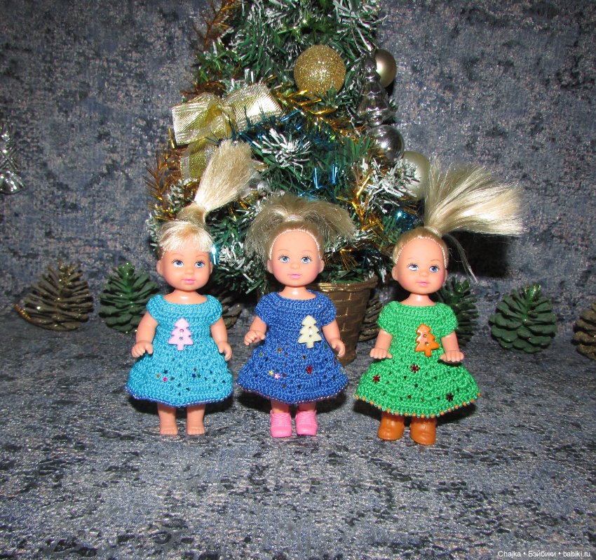Вязаные платья на кукол Evi simba — Еви (11 см) - "Зимний Лес". Предновогодний показ "Рождественская Сказка для кукол"