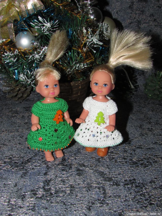 Вязаные платья на кукол Evi simba — Еви (11 см) - "Зимний Лес". Предновогодний показ "Рождественская Сказка для кукол"