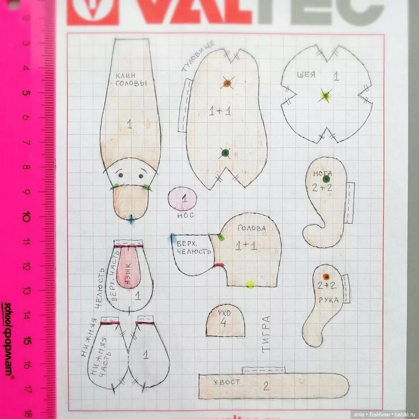 Тигра с выкройкой от Татьяны Савеловой (фото 5)