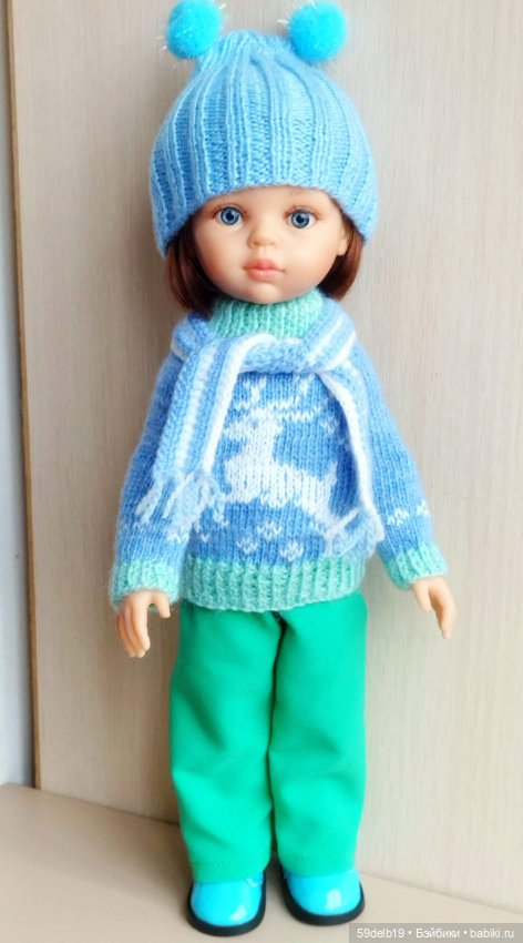 Голубой свитер спицами с жаккардовым орнаментом для паолочки (фото 9)