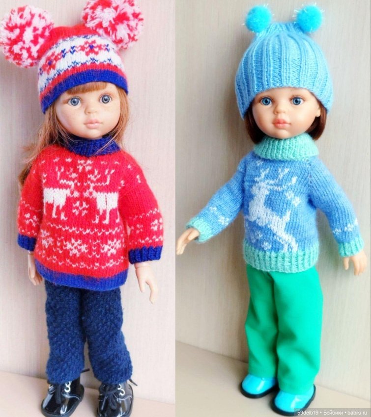 Голубой свитер спицами с жаккардовым орнаментом для паолочки