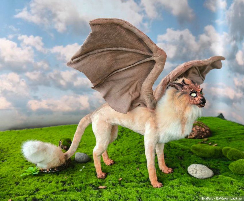 Драконы — Игрушки в смешанной технике (мех и глина): Арт (фото 8)