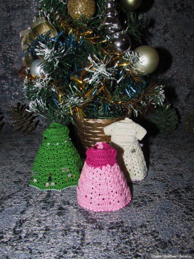 Вязаные наряды на шарнирных кукол 16 см (bjd 16 sm). Предновогодний показ "Рождественская Сказка для кукол"