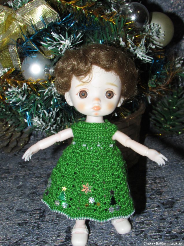 Вязаные наряды на шарнирных кукол 16 см (bjd 16 sm). Предновогодний показ "Рождественская Сказка для кукол"