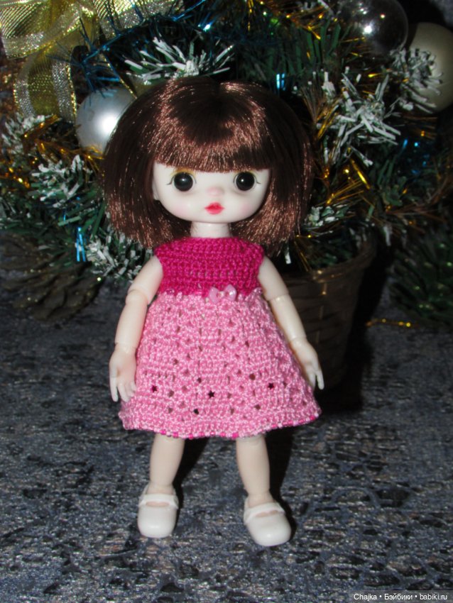 Вязаные наряды на шарнирных кукол 16 см (bjd 16 sm). Предновогодний показ "Рождественская Сказка для кукол" (фото 5)
