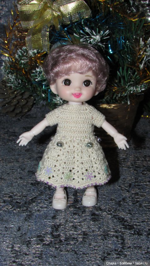 Вязаные наряды на шарнирных кукол 16 см (bjd 16 sm). Предновогодний показ "Рождественская Сказка для кукол"