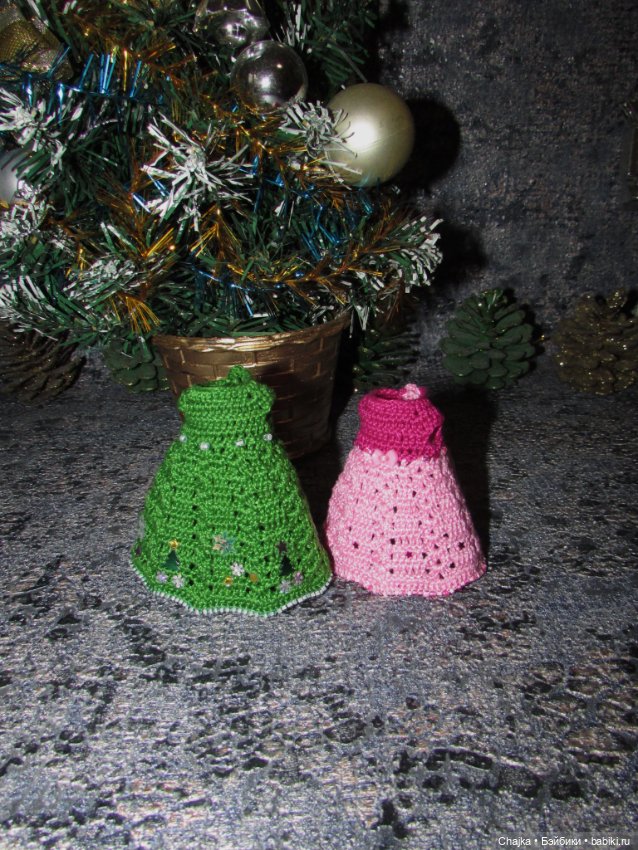 Вязаные наряды на шарнирных кукол 16 см (bjd 16 sm). Предновогодний показ "Рождественская Сказка для кукол"